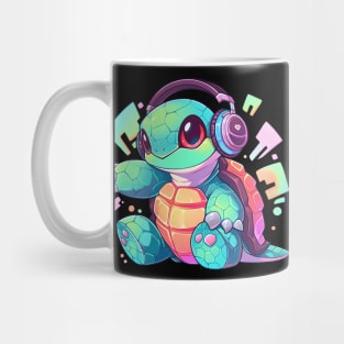 Cool Green Turtle with Headphones Mug